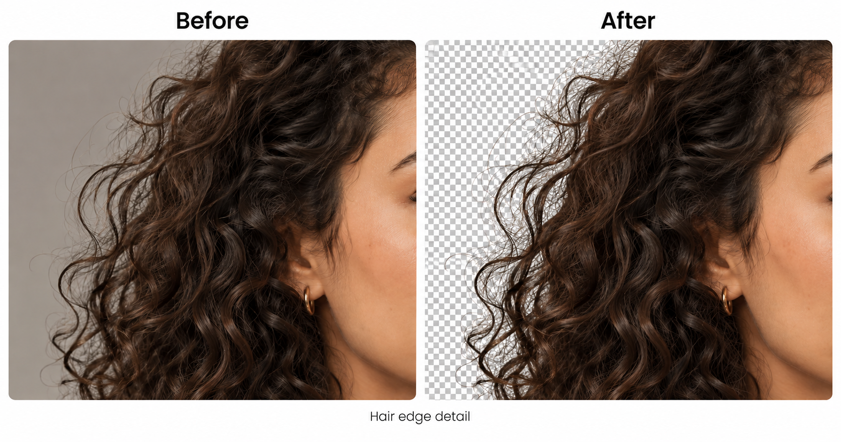 Hair edges kept clean with no white halo