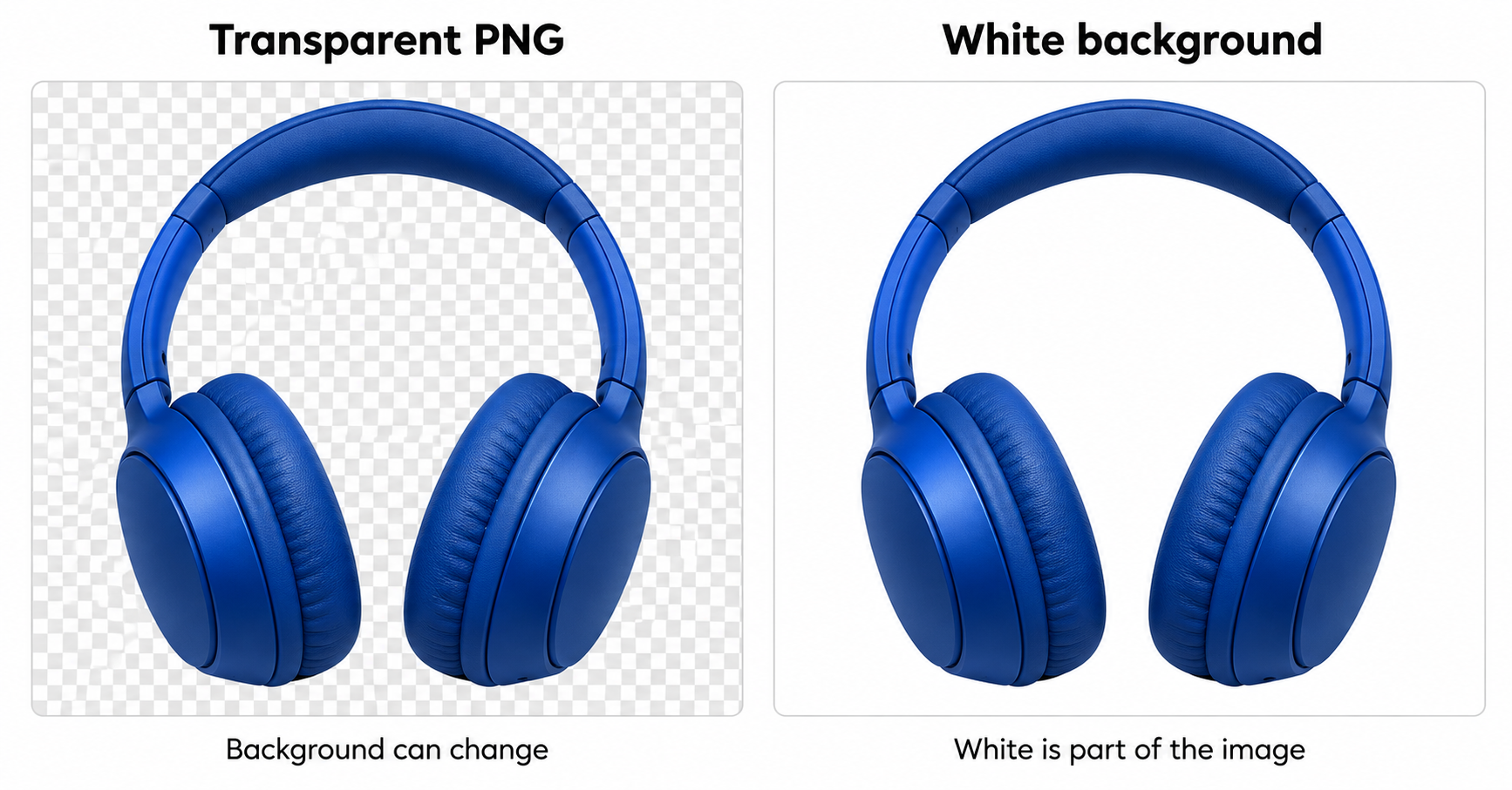 Transparent PNG versus a white background